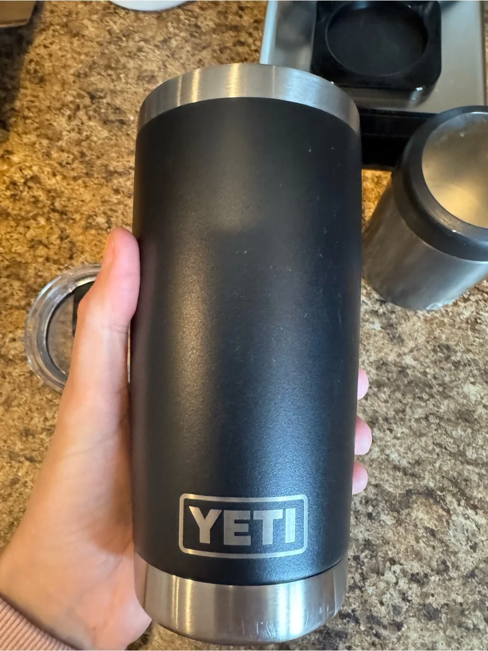 YETI Black Stainless Tumbler & Can Insulator Set